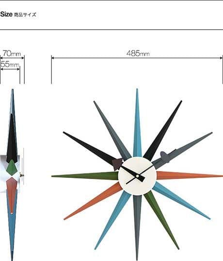 ジョージネルソン 時計 サンバーストクロック 壁掛け時計 掛け時計