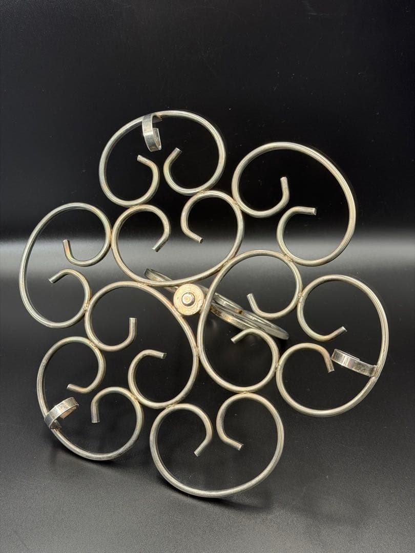 アンティーク プレーテッドシルバー ケーキスタンド カップホルダー ハート 英仏