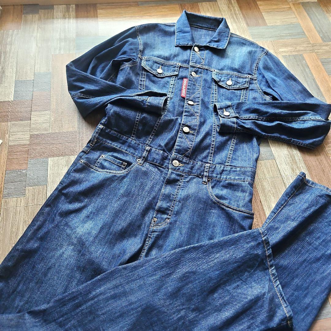 美品⭐ディースクエアード デニムオールインワン36ツナギジャンプスーツジーンズ