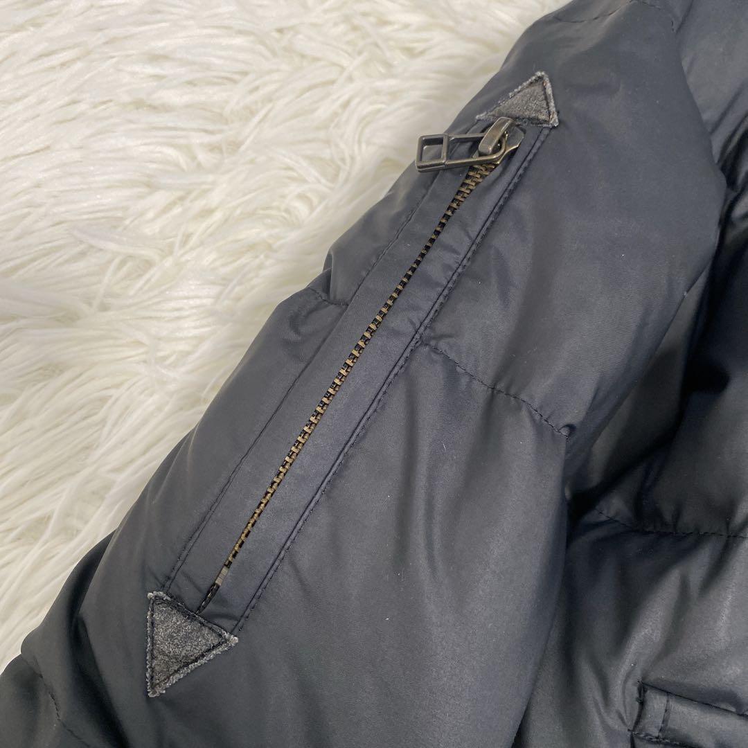 バーバリーブルーレーベル フード付きダウンジャケット ノバチェック 短丈 黒