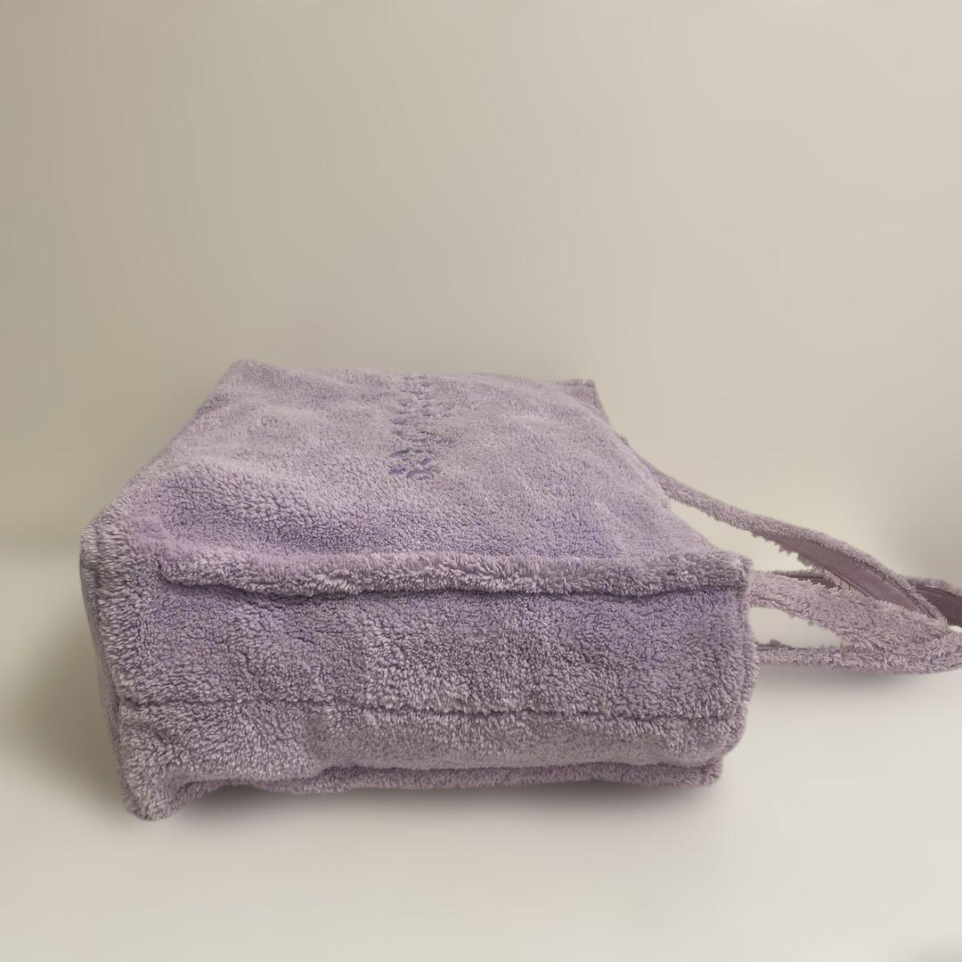 Acne Studios ラベンダータオル地大きめバッグ　手持ち箇所革製