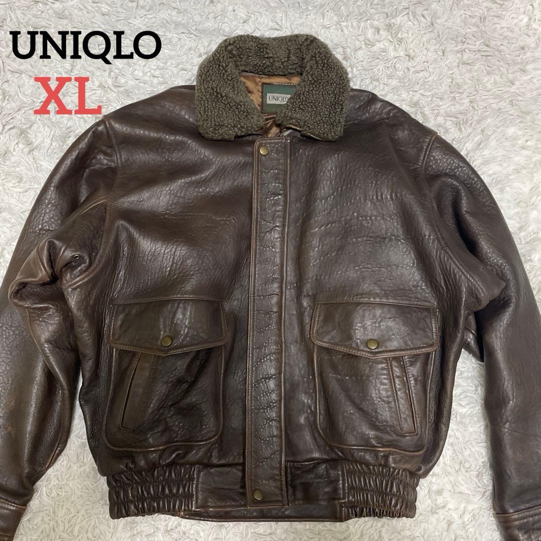 超希少✨90s OLD UNIQLO レザージャケット G1 2way ボアXL