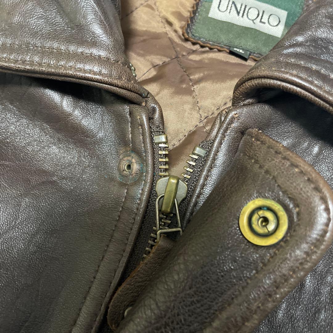 超希少✨90s OLD UNIQLO レザージャケット G1 2way ボアXL