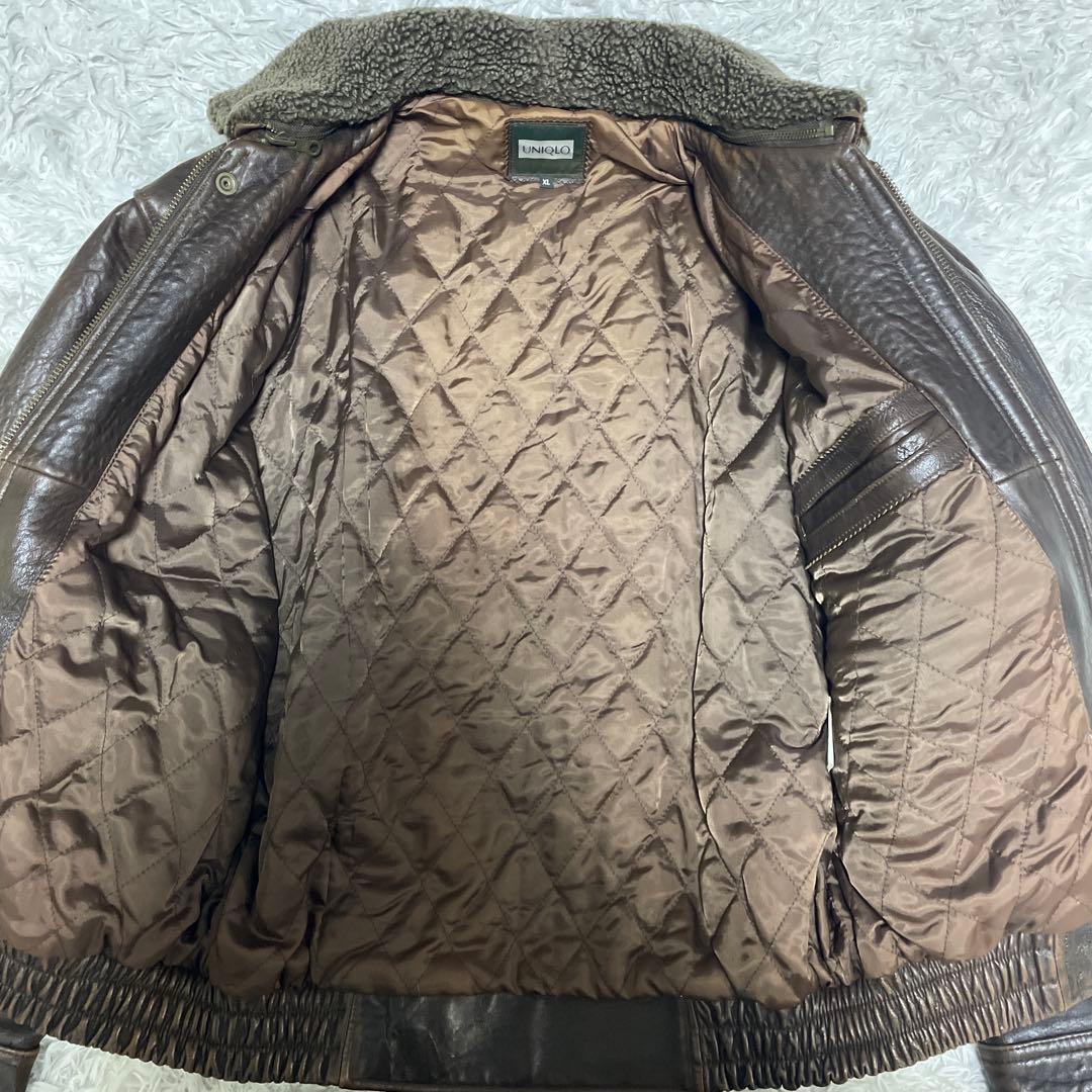 超希少✨90s OLD UNIQLO レザージャケット G1 2way ボアXL