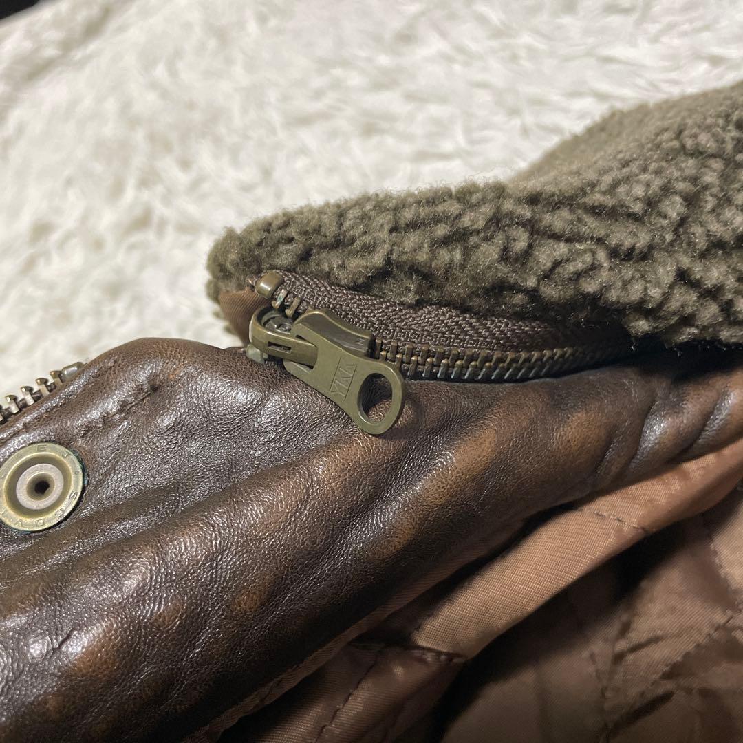 超希少✨90s OLD UNIQLO レザージャケット G1 2way ボアXL