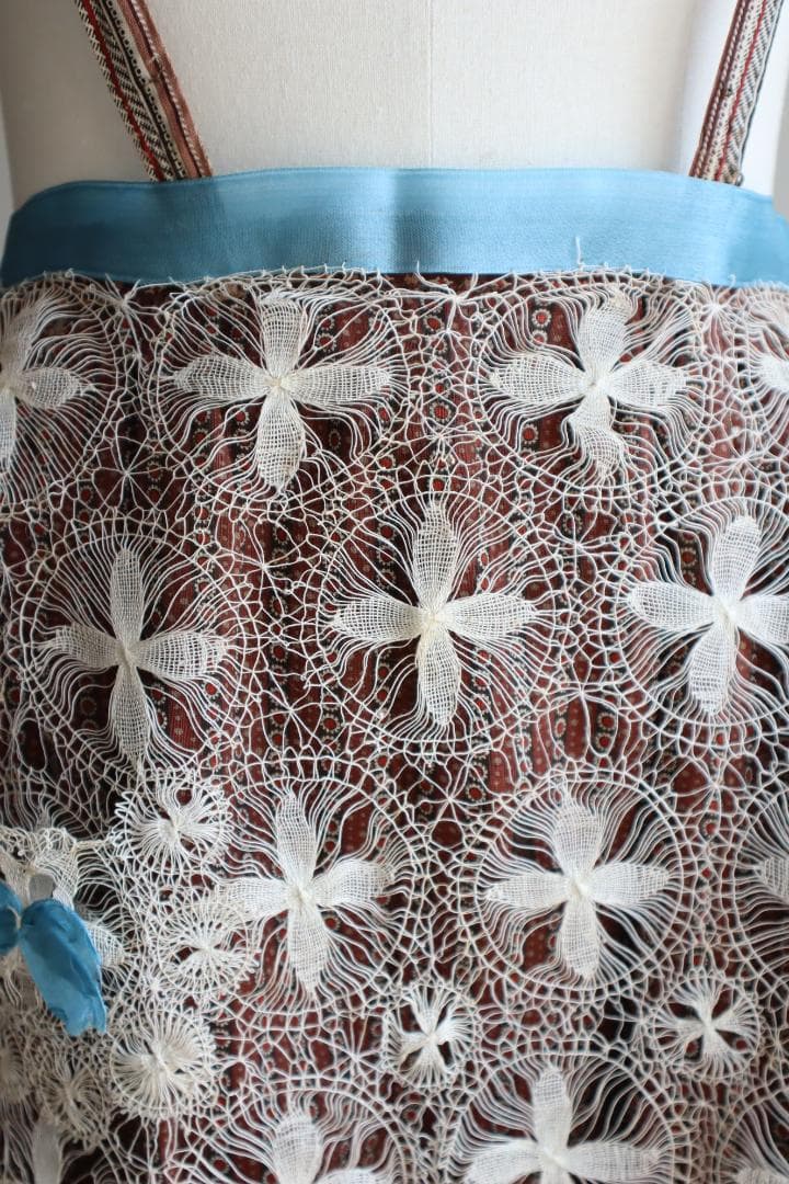 エプロン・三角巾 1930s Hand Made Tenerife Lace Half Apron