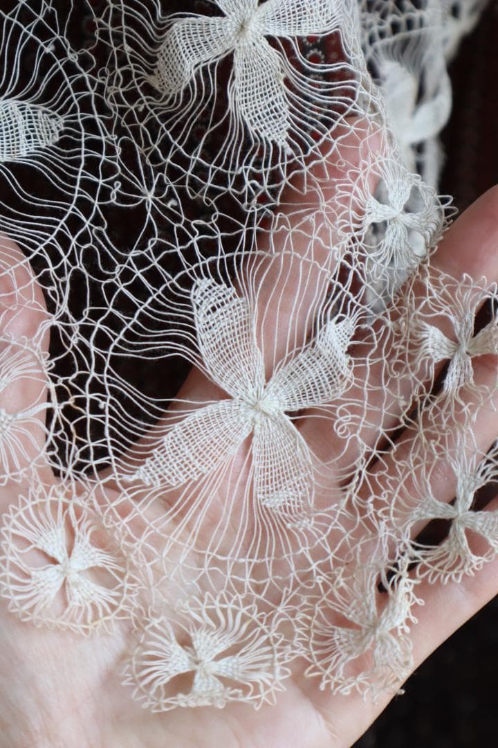 エプロン・三角巾 1930s Hand Made Tenerife Lace Half Apron