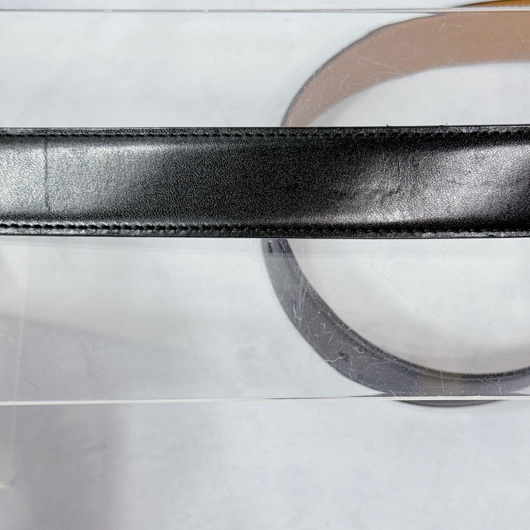 BVLGARI ブルガリ ベルト サフィアーノレザー　シルバーバックルロゴ 美品