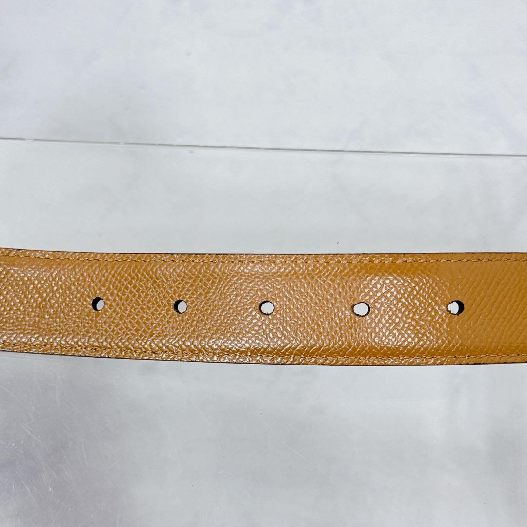 BVLGARI ブルガリ ベルト サフィアーノレザー　シルバーバックルロゴ 美品