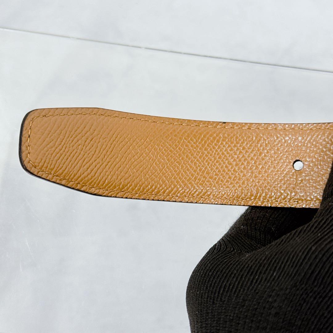 BVLGARI ブルガリ ベルト サフィアーノレザー　シルバーバックルロゴ 美品