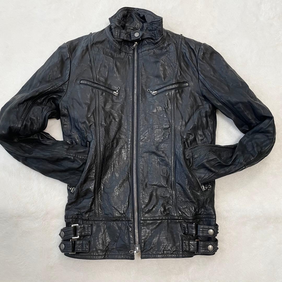 ✨️希少馬革L〜LL相当✨️shellac レザージャケット　シングルライダース
