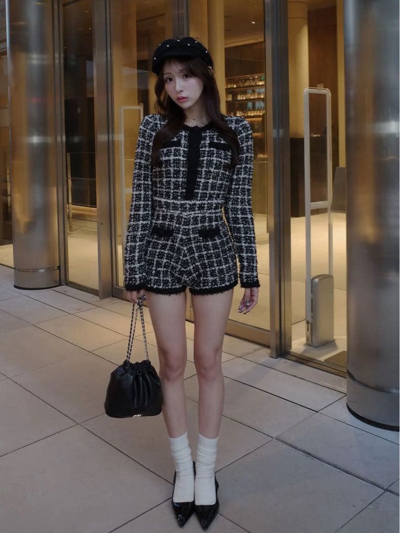 新品タグ付き♡ツイードニットコンビネゾン