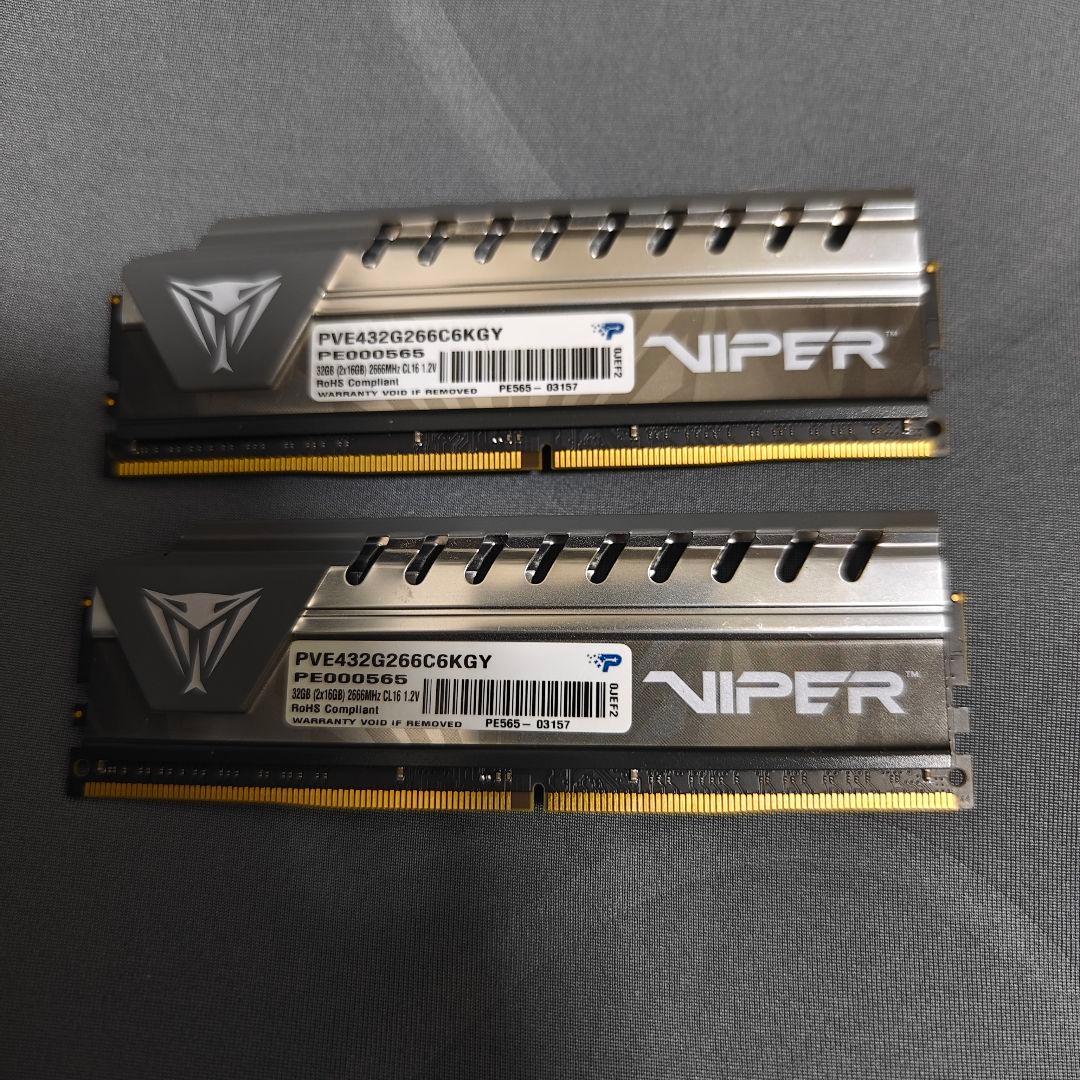 DDR4 16GBメモリ2本（16GB x 2 32GB）VIPER