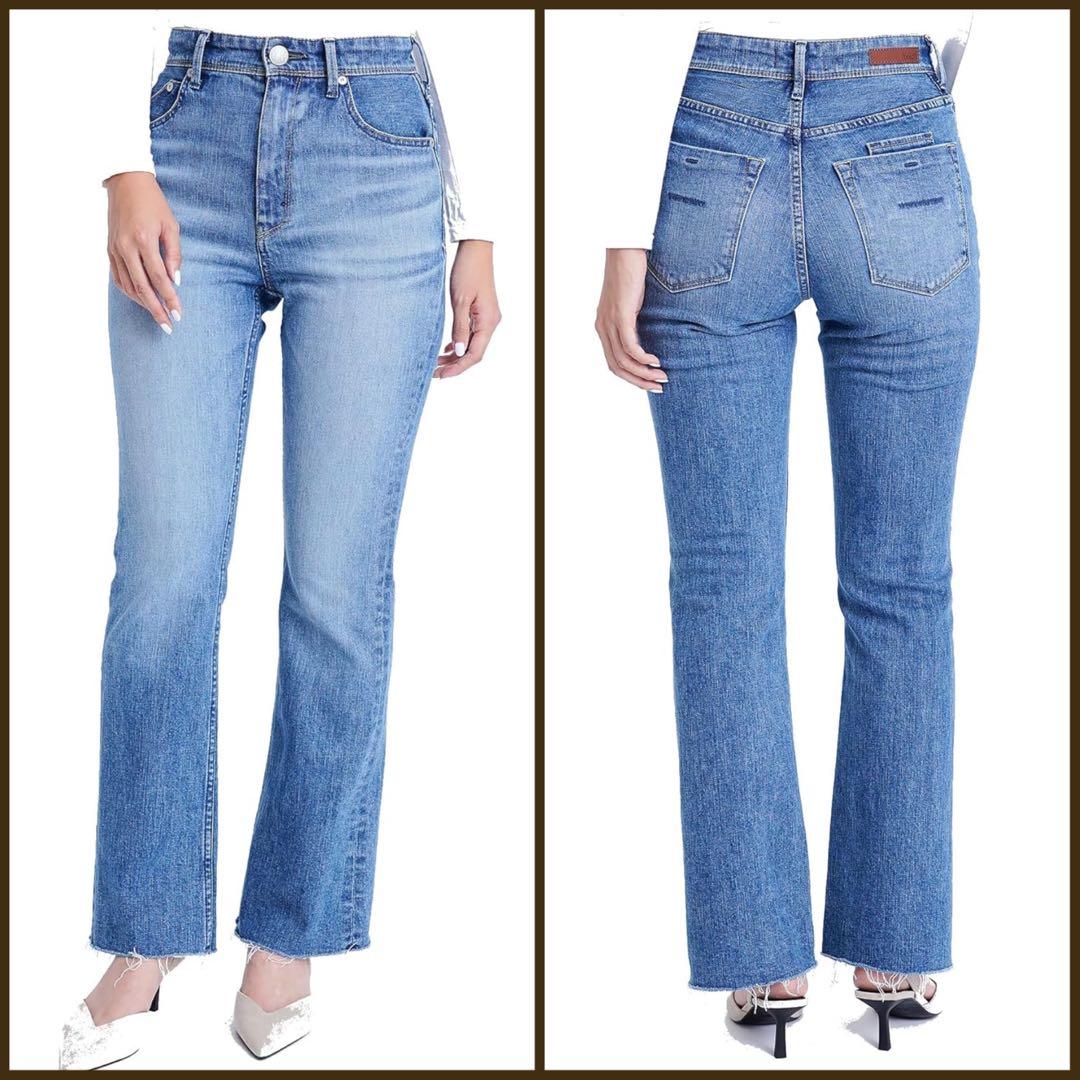 美品✨YANUK ヤヌーク セミフレアデニムパンツ ハイウエスト カットオフ