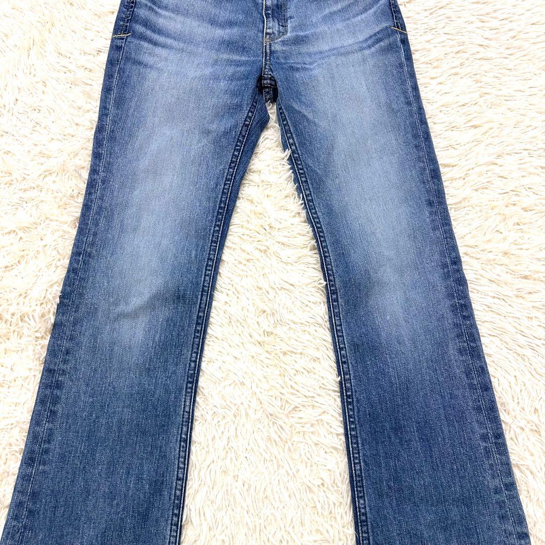 美品✨YANUK ヤヌーク セミフレアデニムパンツ ハイウエスト カットオフ