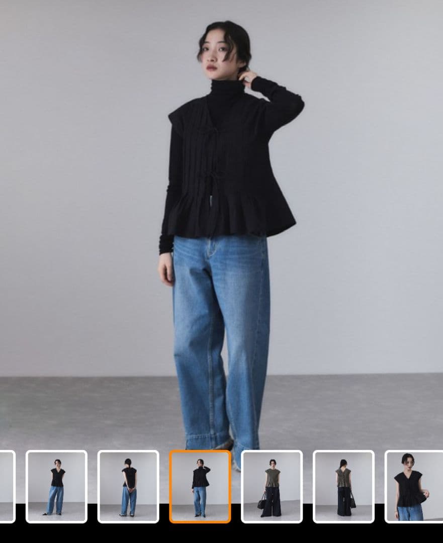 新品未使用 アダムエロペ タックフレアジレ ブラウス2way