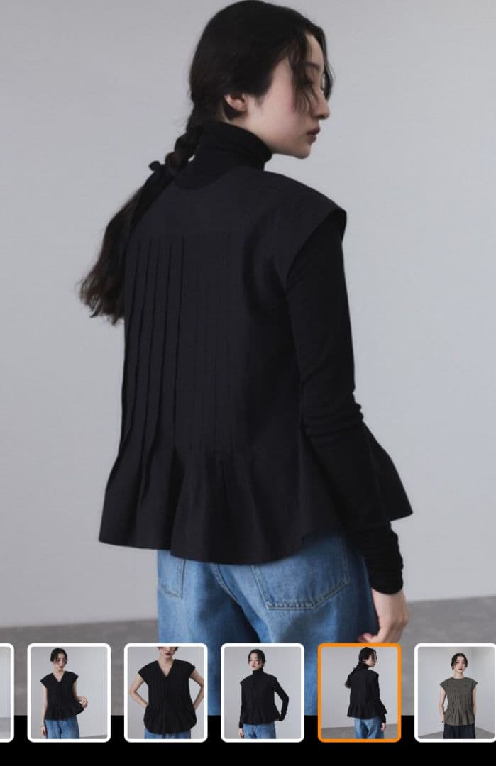 新品未使用 アダムエロペ タックフレアジレ ブラウス2way