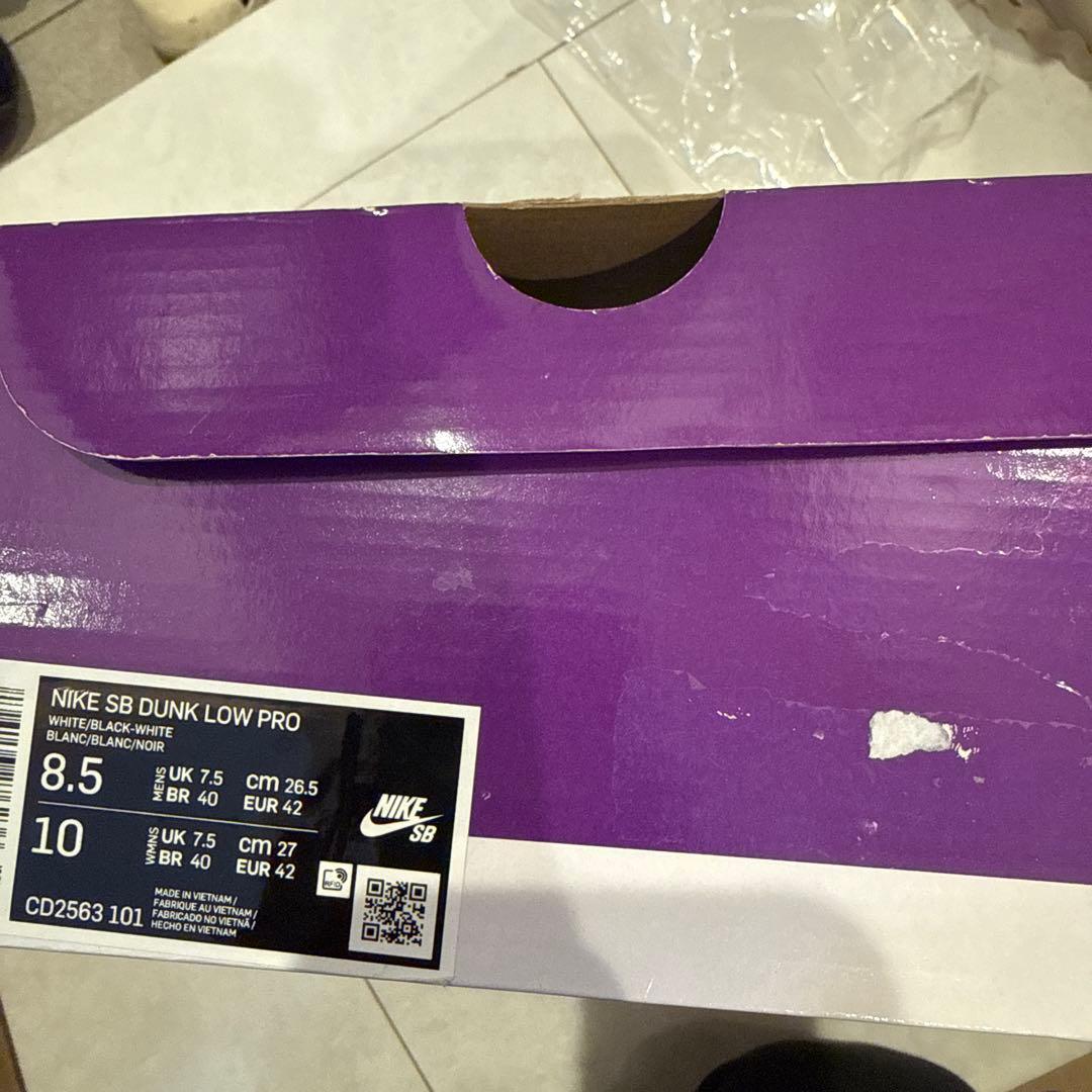 靴 Nike SB Dunk Low Pro \"White/Black