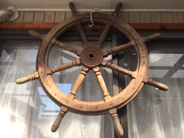 【値下げ済み】昭和初期 本物 船の舵 アンティーク