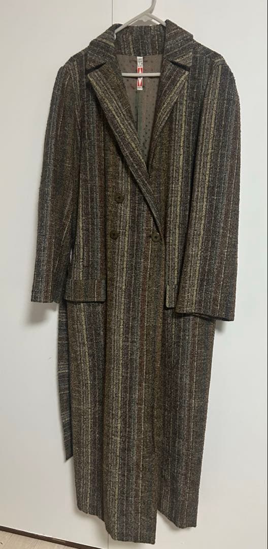 CHRISTOPHE LEMAIRE ストライプ織り ロングコート