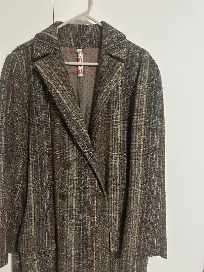 CHRISTOPHE LEMAIRE ストライプ織り ロングコート