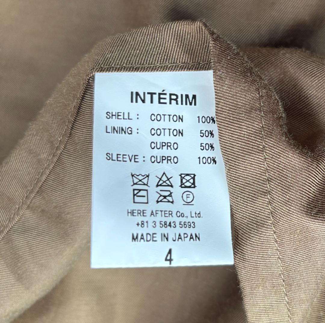 インテリム INTERIM TRENCH COAT トレンチコート サイズ4