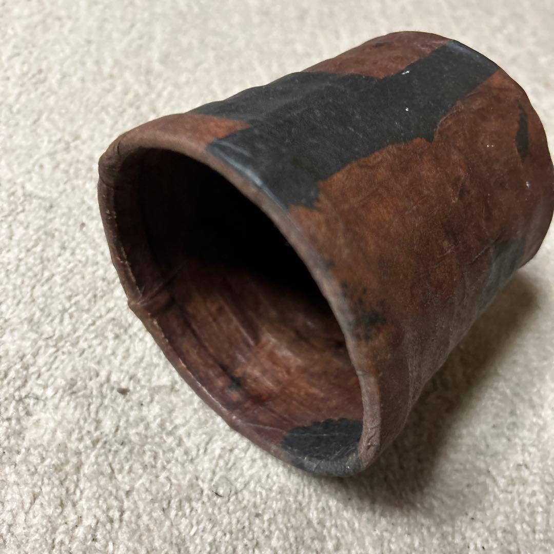 一閑張りバッグとペン立て　ヴィンテージ　伝統工芸　柿渋