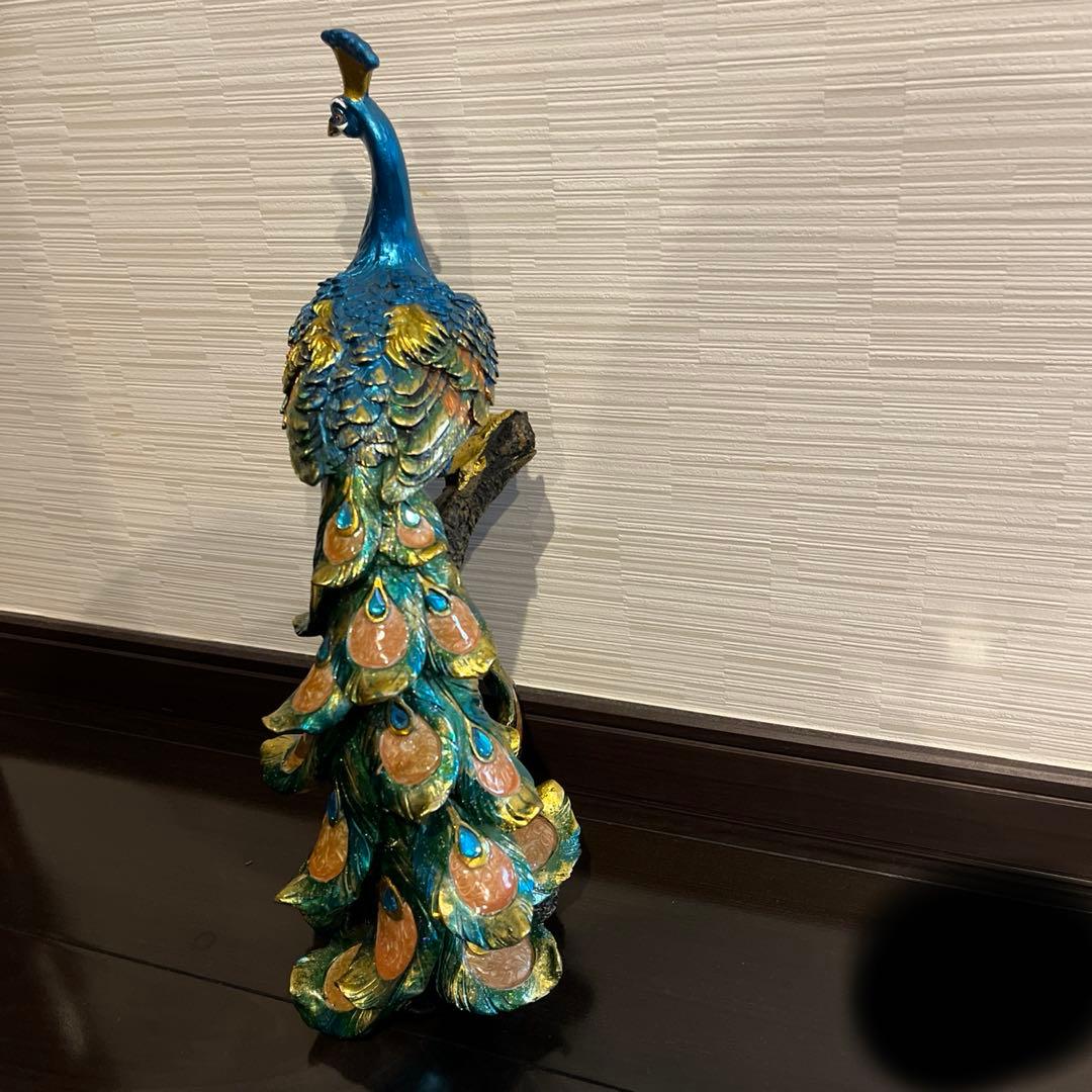 置物　孔雀　クジャク　インテリア　贈り物