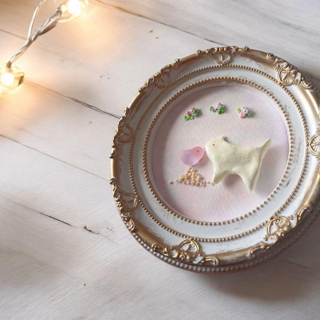 「勇気の一歩 ～猫さんに近づきたい小鳥の物語～」シーグラスアート