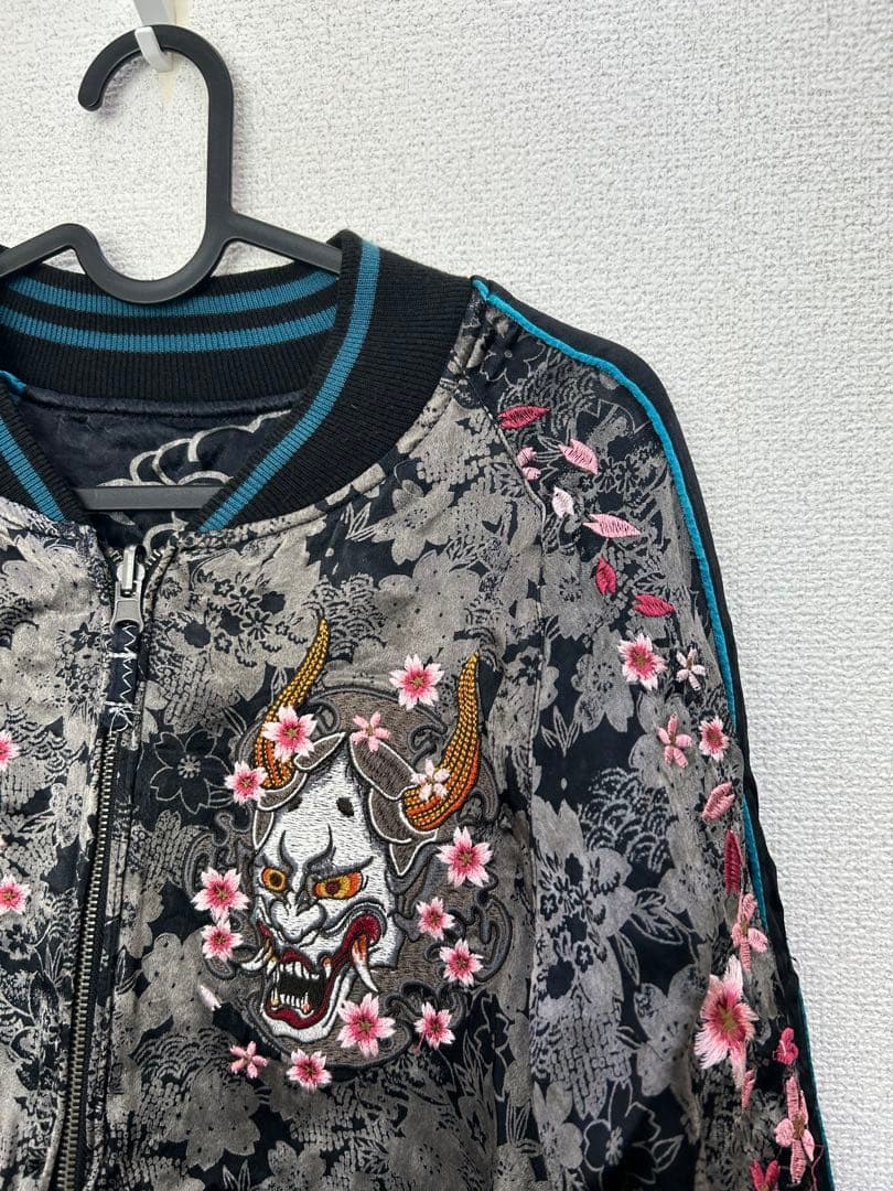 大人気　花旅楽団 雅結シリーズ リバーシブル スカジャン 刺繍 和柄　Lサイズ