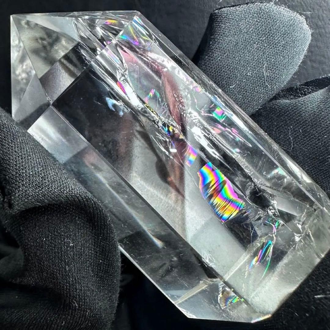 絶品❗アゼツライト☆レインボー☆ヒマラヤ水晶六角柱パワーストーン天然石A1265