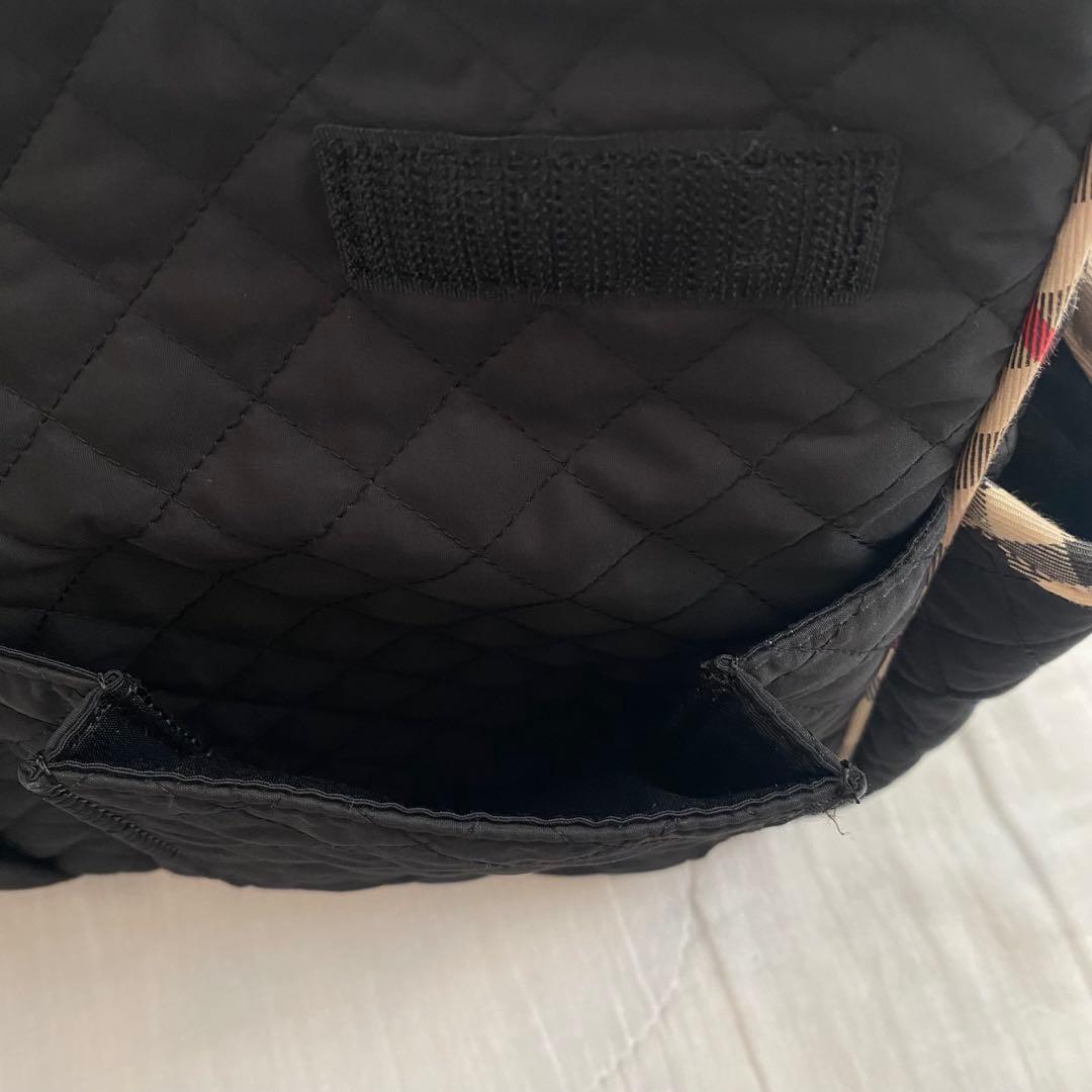 【美品】BURBERRY マザーズバッグ 衛生的なフラップ式 ショルダーバッグ