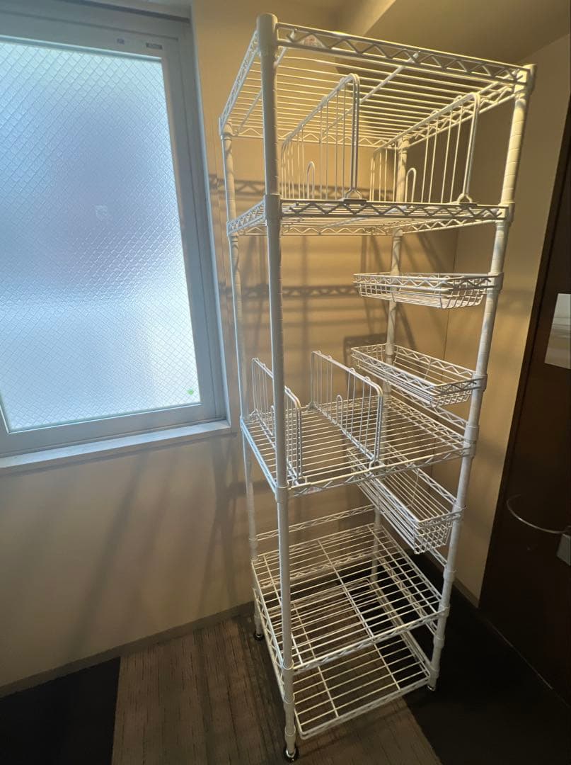 ホームエレクターシェルフ白 キッチンラックW60×D45×H190 現地受渡限定