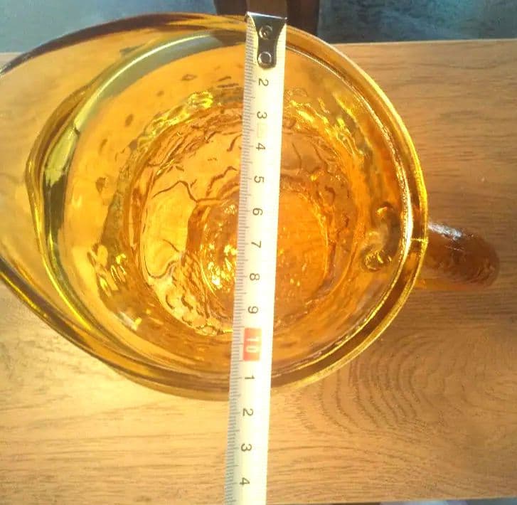 アンカーホッキング レインフラワー アンバー ピッチャー USAビンテージ