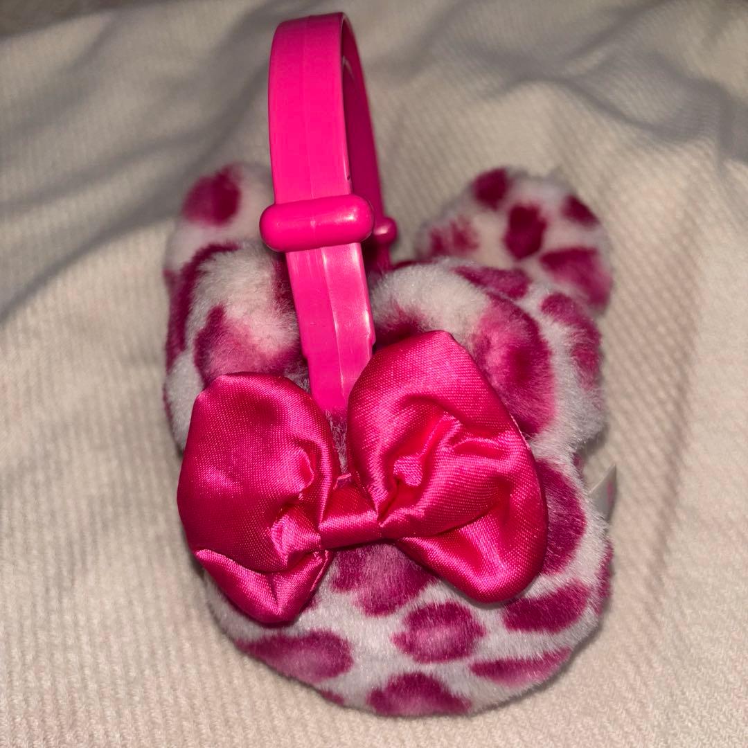 【激レア‼️】ミニー イヤーマフ 耳あて ヒョウ柄 ピンク 美品