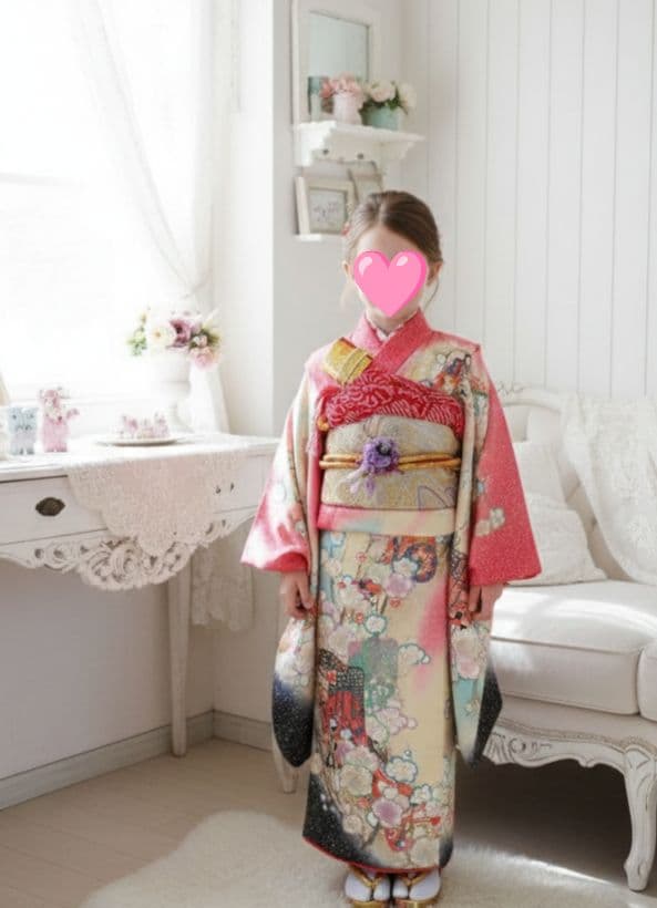 正絹☆古典調絵羽柄の着物単品