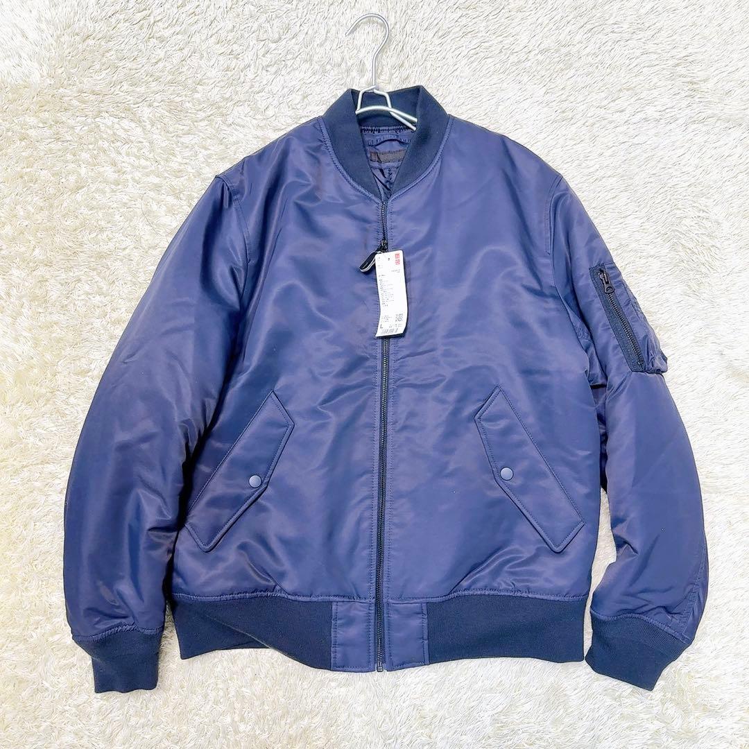 タグ付き未使用　ユニクロ(UNIQLO) MA‐1ブルゾン 紺　ネイビー