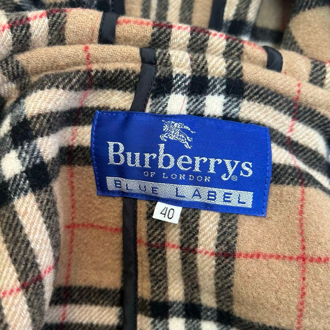 良好✨バーバリーブルーレーベル　ノバチェック フード　ダッフルコート　L 40