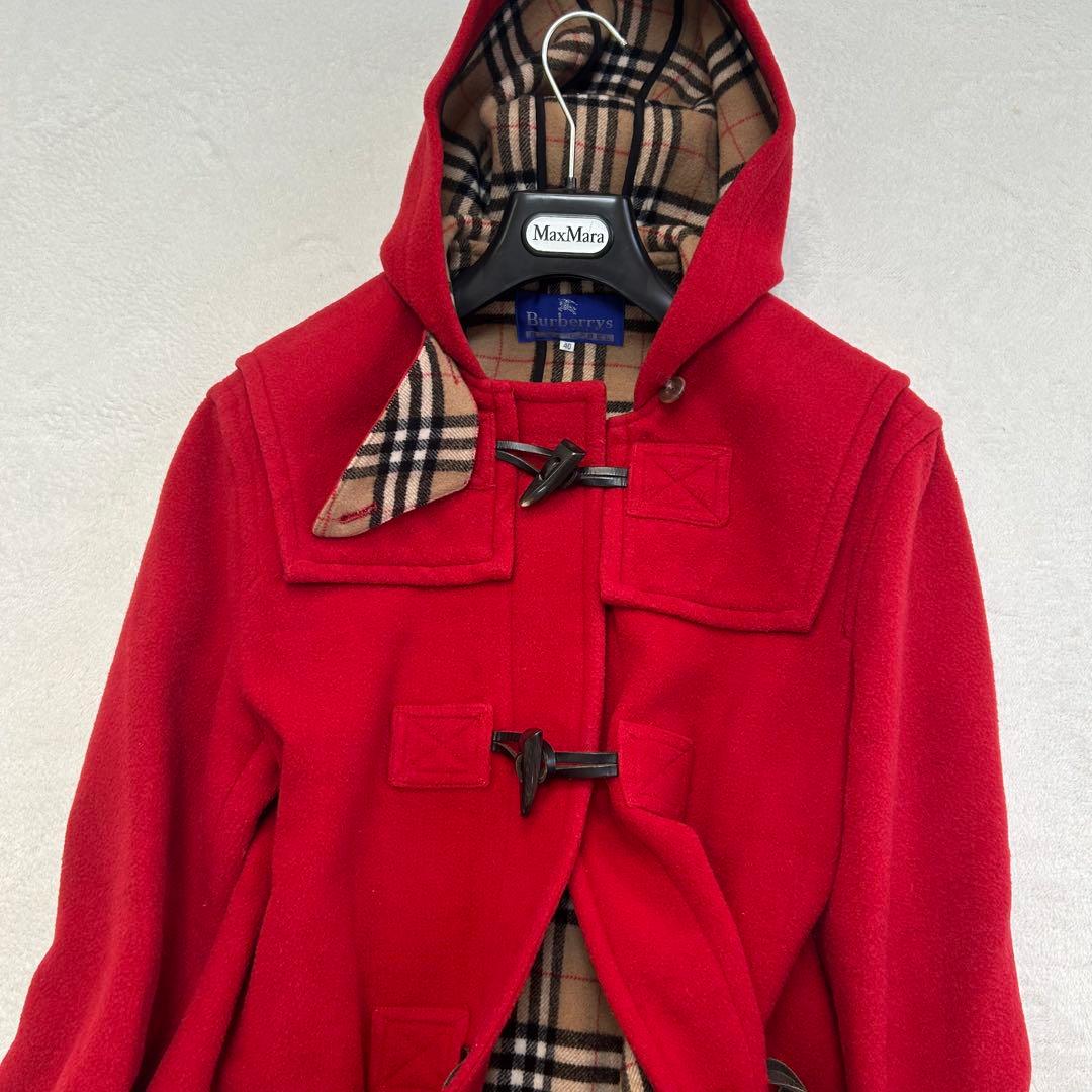 良好✨バーバリーブルーレーベル　ノバチェック フード　ダッフルコート　L 40