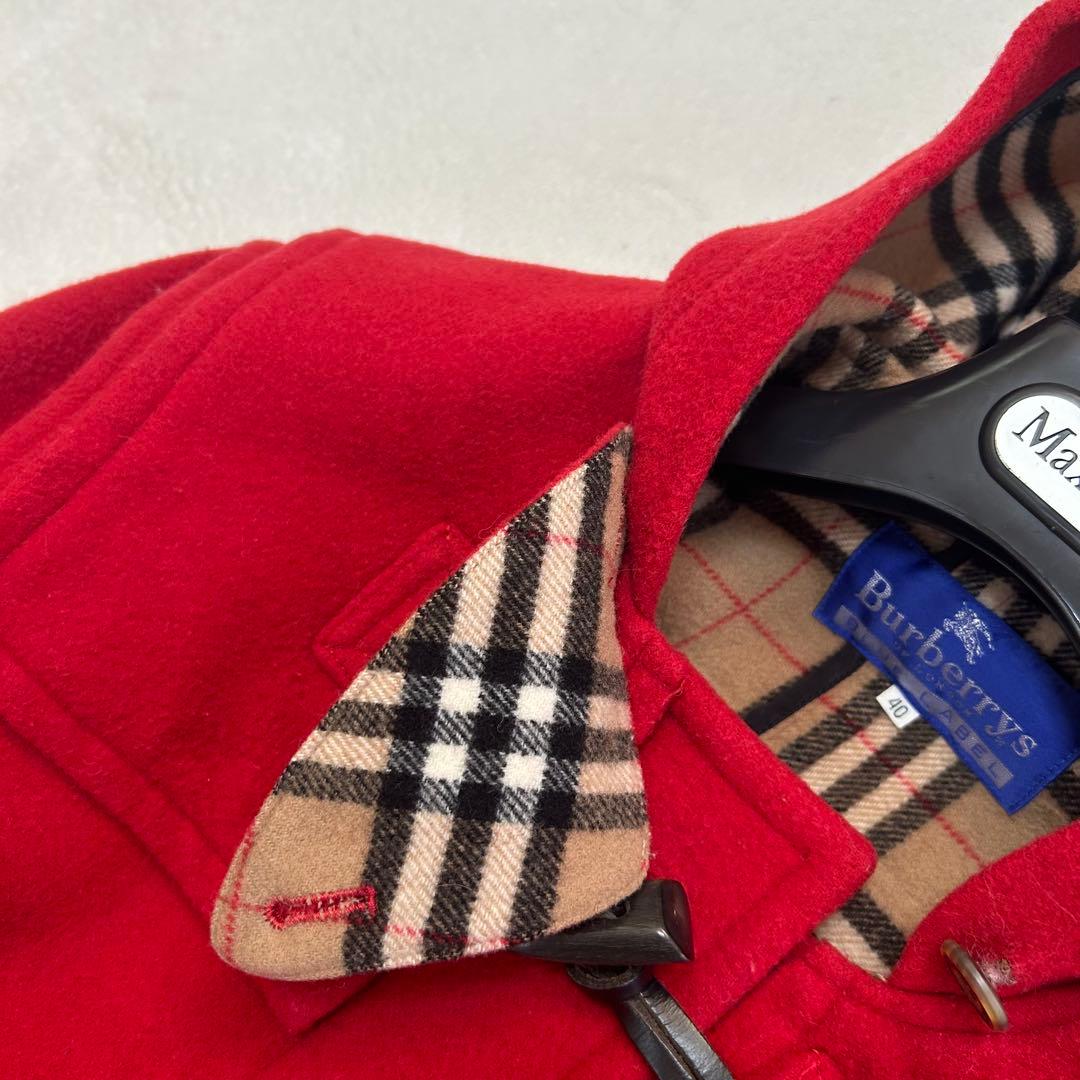 良好✨バーバリーブルーレーベル　ノバチェック フード　ダッフルコート　L 40