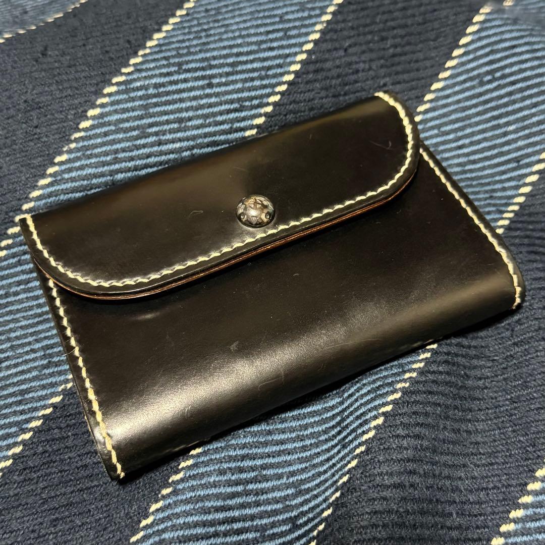 【WAKIYANCANTE×堀江純】レザーミドルウォレット ブラックコードバン