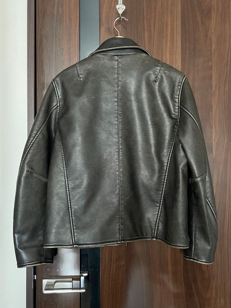 MICHIXSLY ミチスライ F／LEATHER ジャケット ブラウン