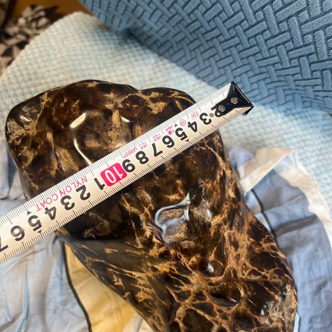 天然石の置物 木製台座付き