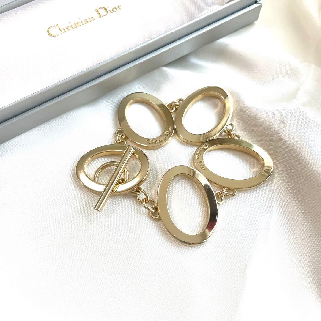 希少 Christian Dior ディオール ブレスレット オーバル 5連