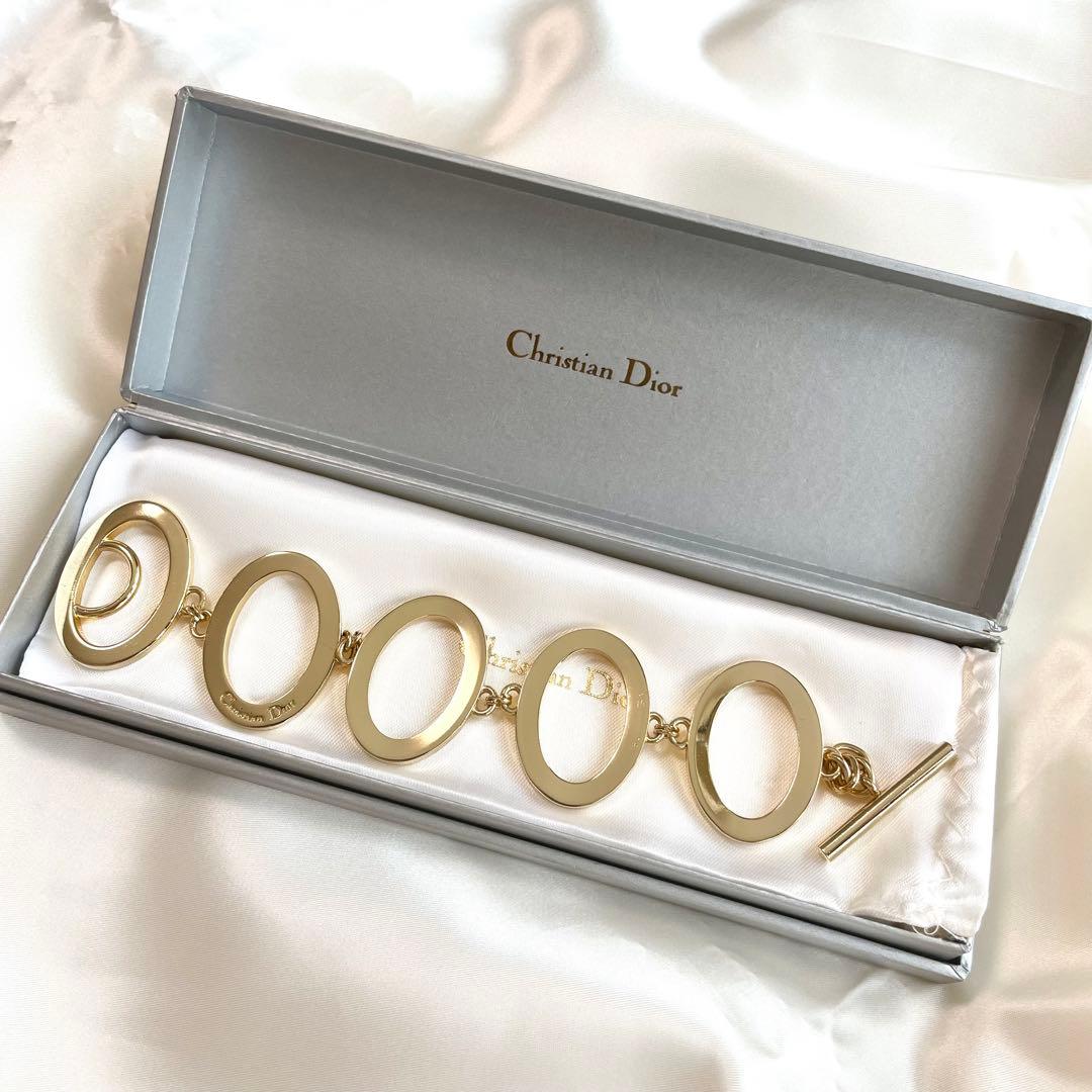 希少 Christian Dior ディオール ブレスレット オーバル 5連