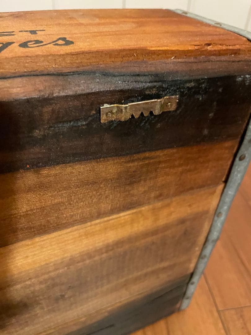 【値引き中】アンティーク風木製ボトルホルダー / ドリンクキャリーボックス