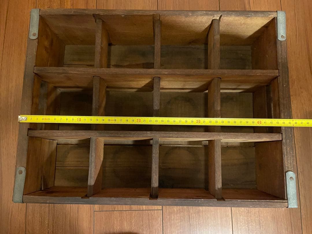 【値引き中】アンティーク風木製ボトルホルダー / ドリンクキャリーボックス