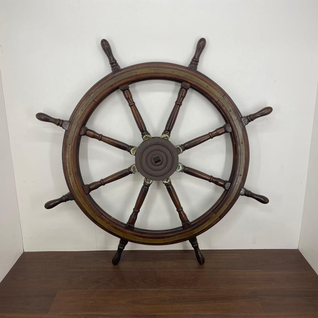 EBK14 船舵 操舵輪 ハンドル オブジェ アンティーク レトロ インテリア