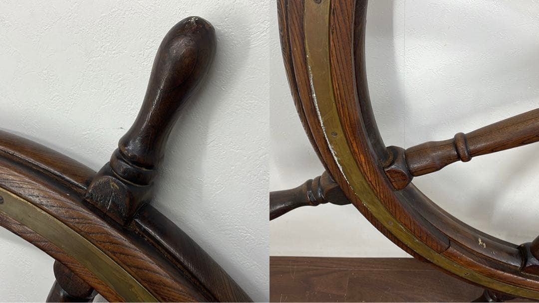 EBK14 船舵 操舵輪 ハンドル オブジェ アンティーク レトロ インテリア