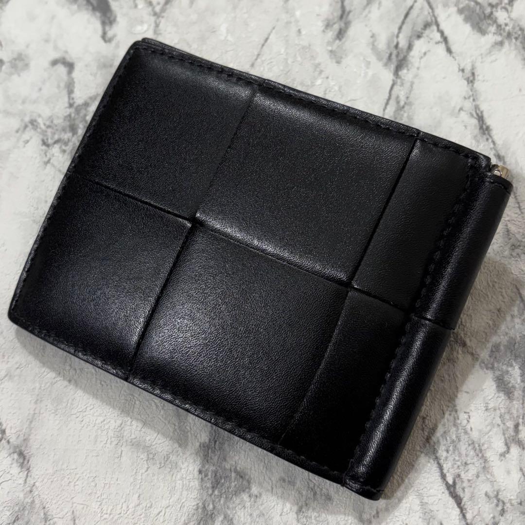 ボッテガヴェネタ カセット マネークリップ 二つ折り財布 ブラック